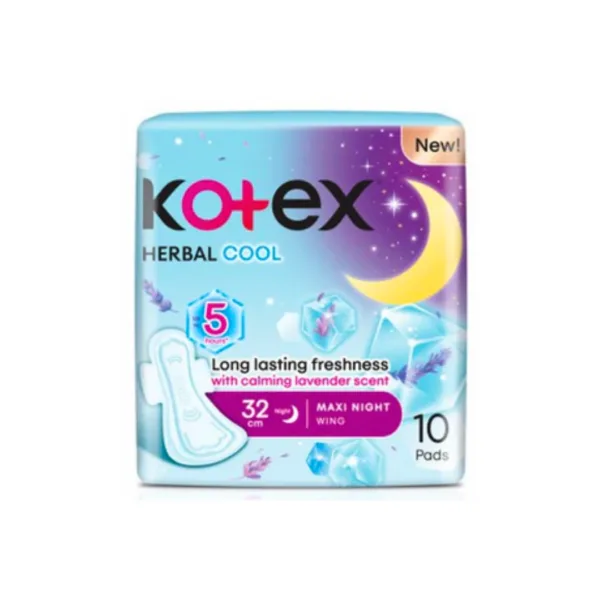 Kotex Herbal Cool Maxi Night Wing 32cm - 10Pads Kotex Herbal Cool Maxi Night Wing 32cm - 10Pads - Image 1