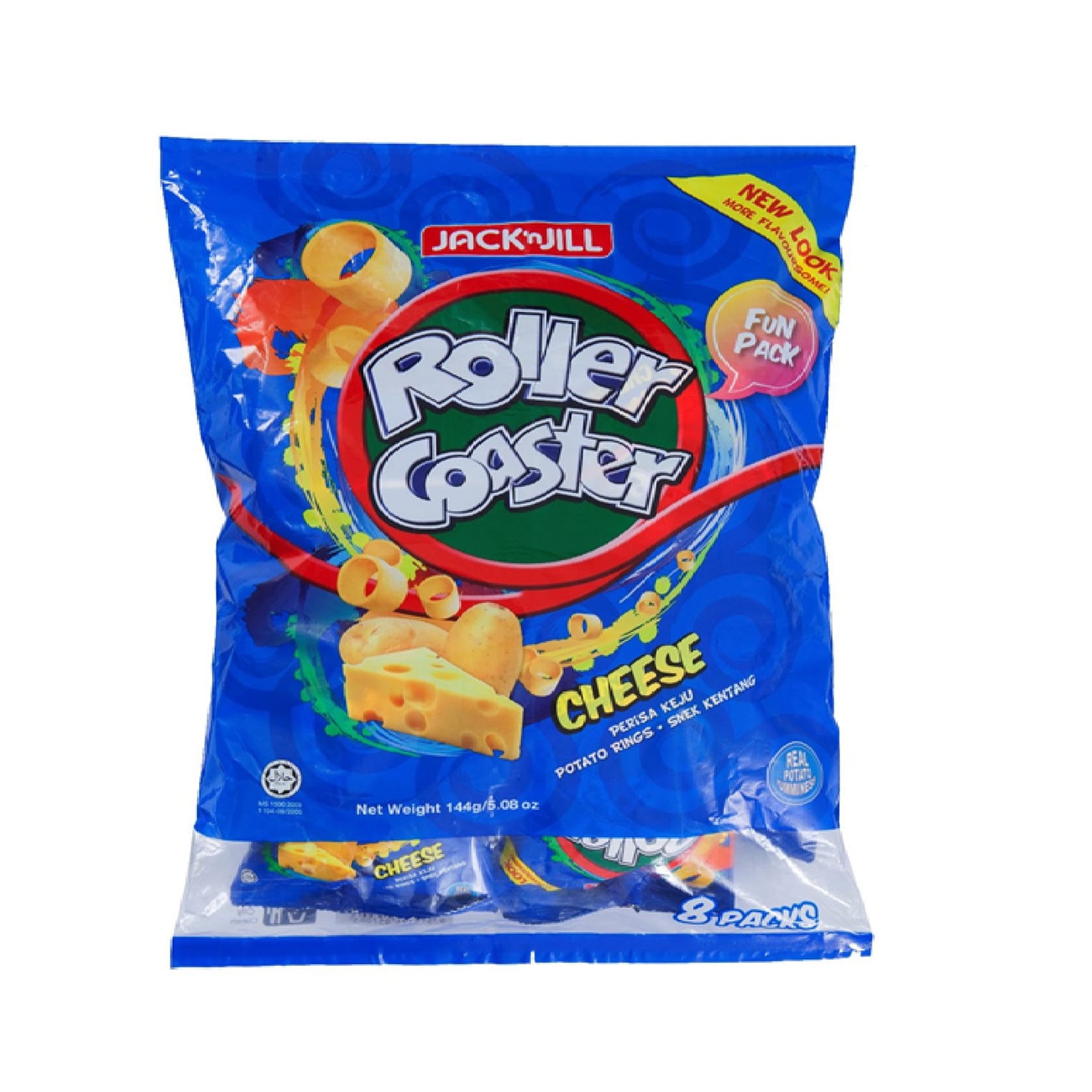 Jack 'n Jill Roller Coaster Potato Rings Cheese Flavour 8x18gm | Shopifull