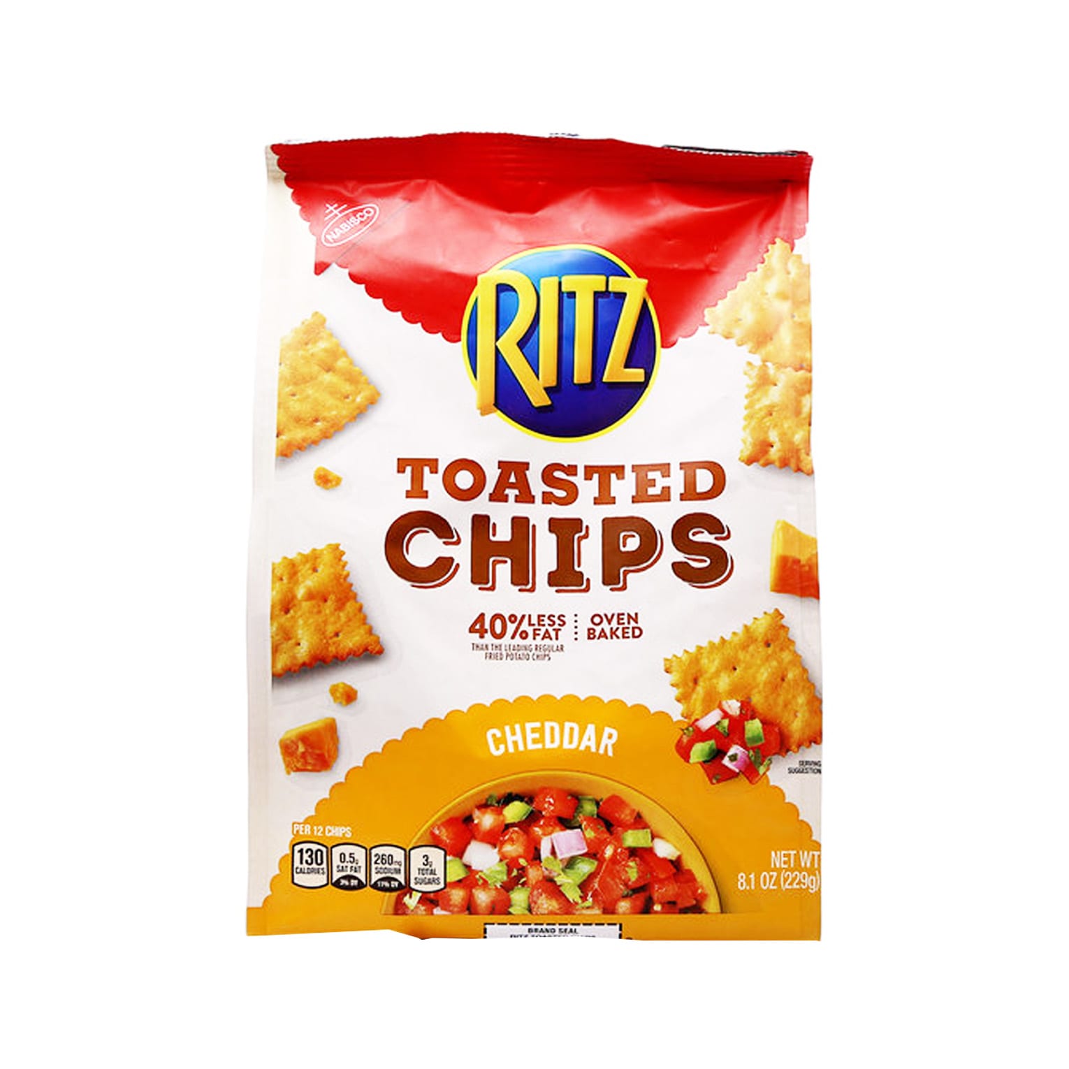 Ritz Toasted Chips 40less Fat Ovan Baked Cheddar 229g Shopifull