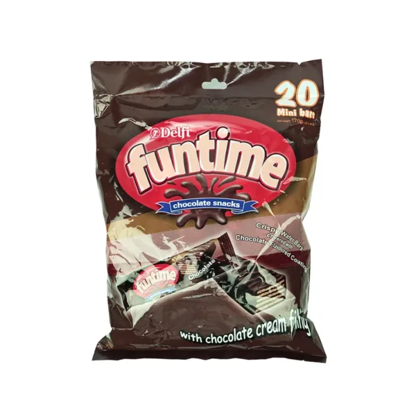 Delfi Funtime Chocolate Snacks With Chocolate Cream Filling 20Mini Bars - 170g - Image 1