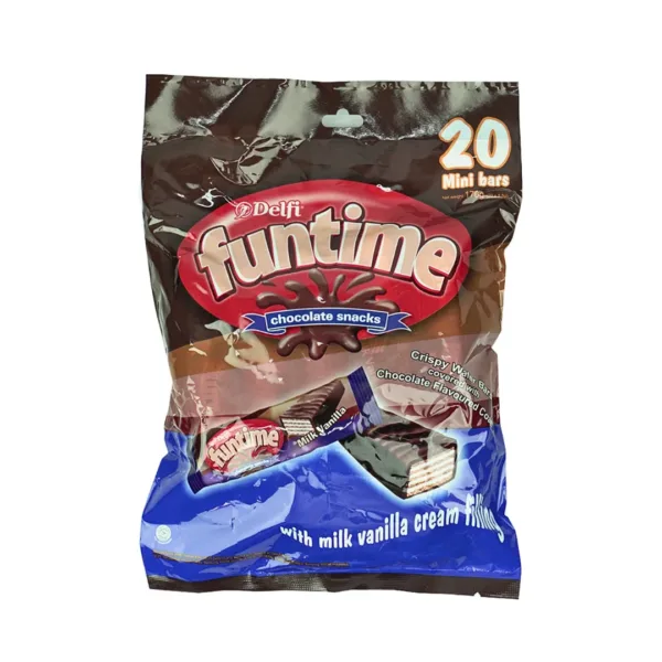 Delfi Funtime Chocolate Snacks With Milk Vanilla Cream Filling 20Mini Bars - 170g - Image 1