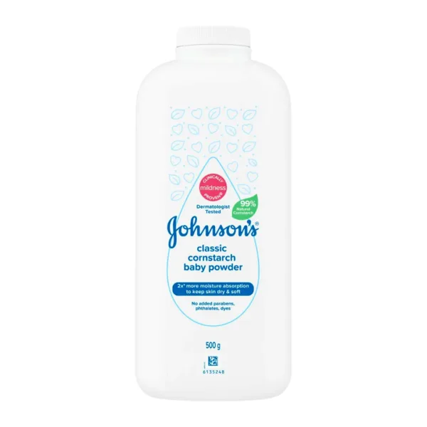 Johnsons Classic Cornstarch Baby Powder - 500g Johnsons Classic Cornstarch Baby Powder - 500g - Image 1
