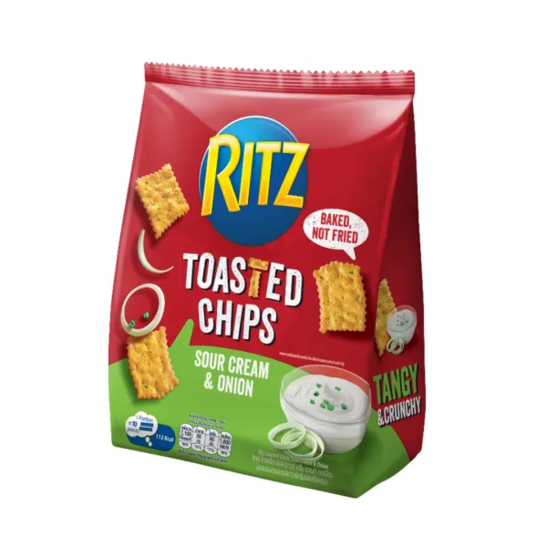 RITZ sour and cream 2025 Ritz Toasted Chips Sour Cream & Onion - 229g - Image 1
