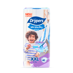 Drypers Wee Wee Dry Tape Soft Fit XXL 15kg - 40Pcs