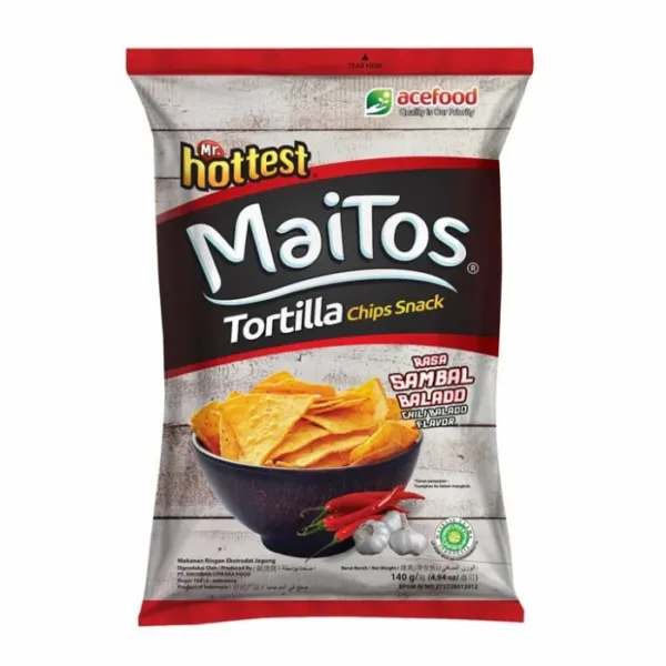 3bf6dd65-2915-4247-9e4d-35050ccb02d4 Mr.Hottest Maitos Tortilla Chips Snack (Rasa Sambal Balado) 140g - Image 1