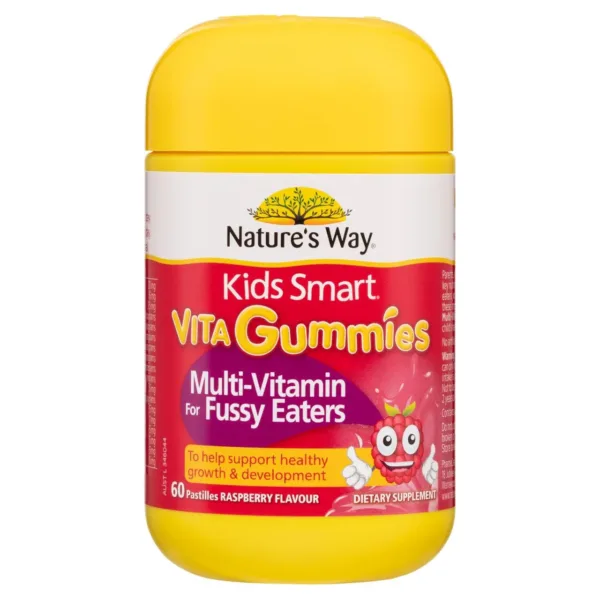 Natures-Way-Kids-Smart-Vita-Gummies-Multi-Vitamin-For-Fussy-Eaters-Raspberry-60Pastille Nature’s Way Kids Smart Vita Gummies Multi-Vitamin For Fussy Eaters Raspberry 60Pastilles - Image 1