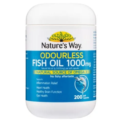 Nature’s Way Odourless Fish Oil 1000mg Natural Source Of Omega 3 200 Capsules Nature's Way Odourless Fish Oil 1000mg Natural Source Of Omega 3 / 200 Capsules - Image 1