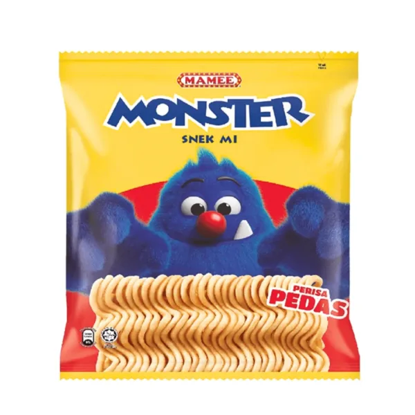 Mamee Monster Snek Mi Noodle Snack Perisa Pedas Spicy Flavor 10Pcsx25g - Image 1