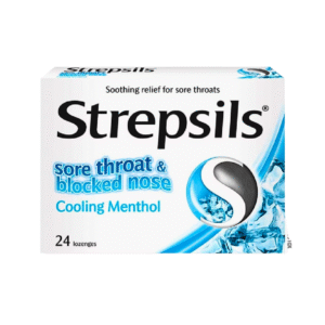 Strepsils Sore Throat & Blocked Nose Cooling Menthol - 24 Lozenges