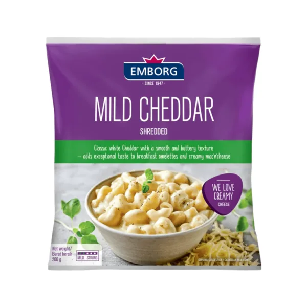 Emborg Mild Cheddar Shredded - 200g - Image 1
