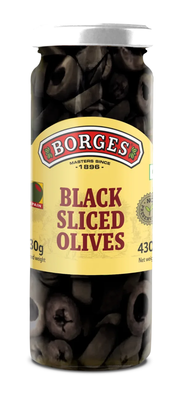Borges Black Pitted Olives -110g - Image 1