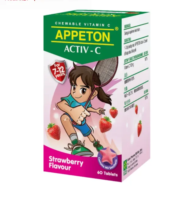 Appeton Activ-C 100mg Strawberry 60’s - Image 1