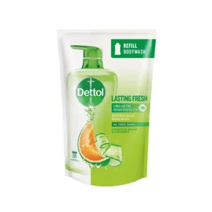 Dettol Refill Body Wash Lasting Fresh Long Lasting Odour Protection Honeydew Melon & Cucumber Antibacterial Bodywash 850g