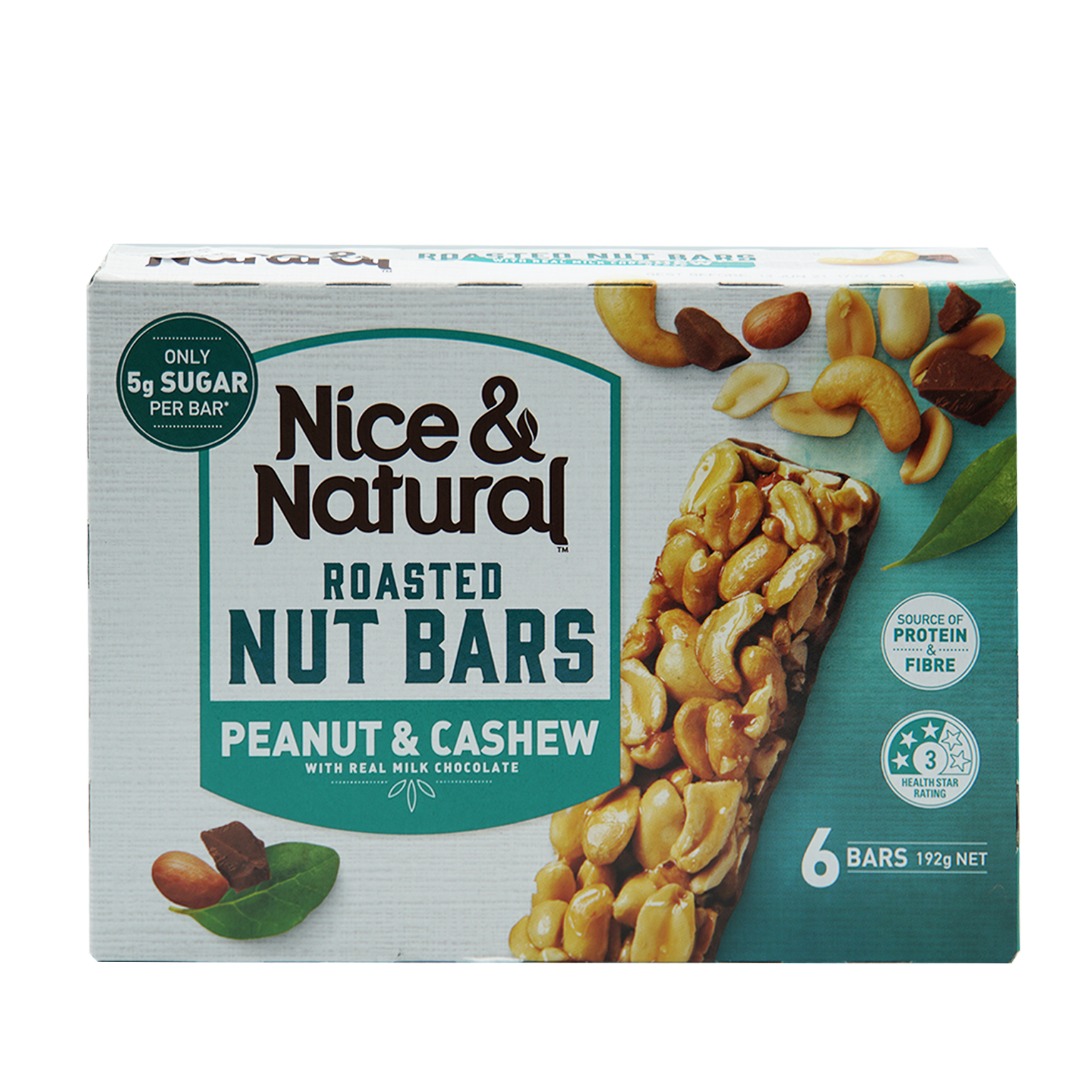 Nice & Natural Roasted Nut Bars Peanut & Cashew With Real Milk ...