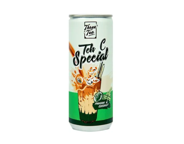 Three Tea Teh C Special Pandan & Coconut Juice 240ml Three Tea Teh C Special Pandan & Coconut Juice 240ml - Image 1