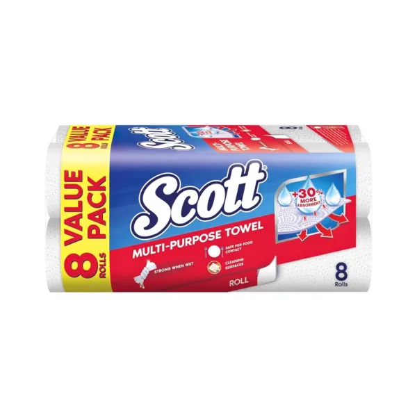 Scott Multi Purpose Towels Strong When Wet 8Rollsx55Sheets - Image 1