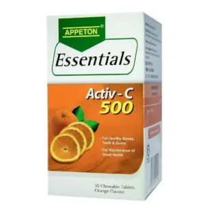 Appeton Essentials Activ-C 500mg – 30’s Chewable Tablets Orange Flavour
