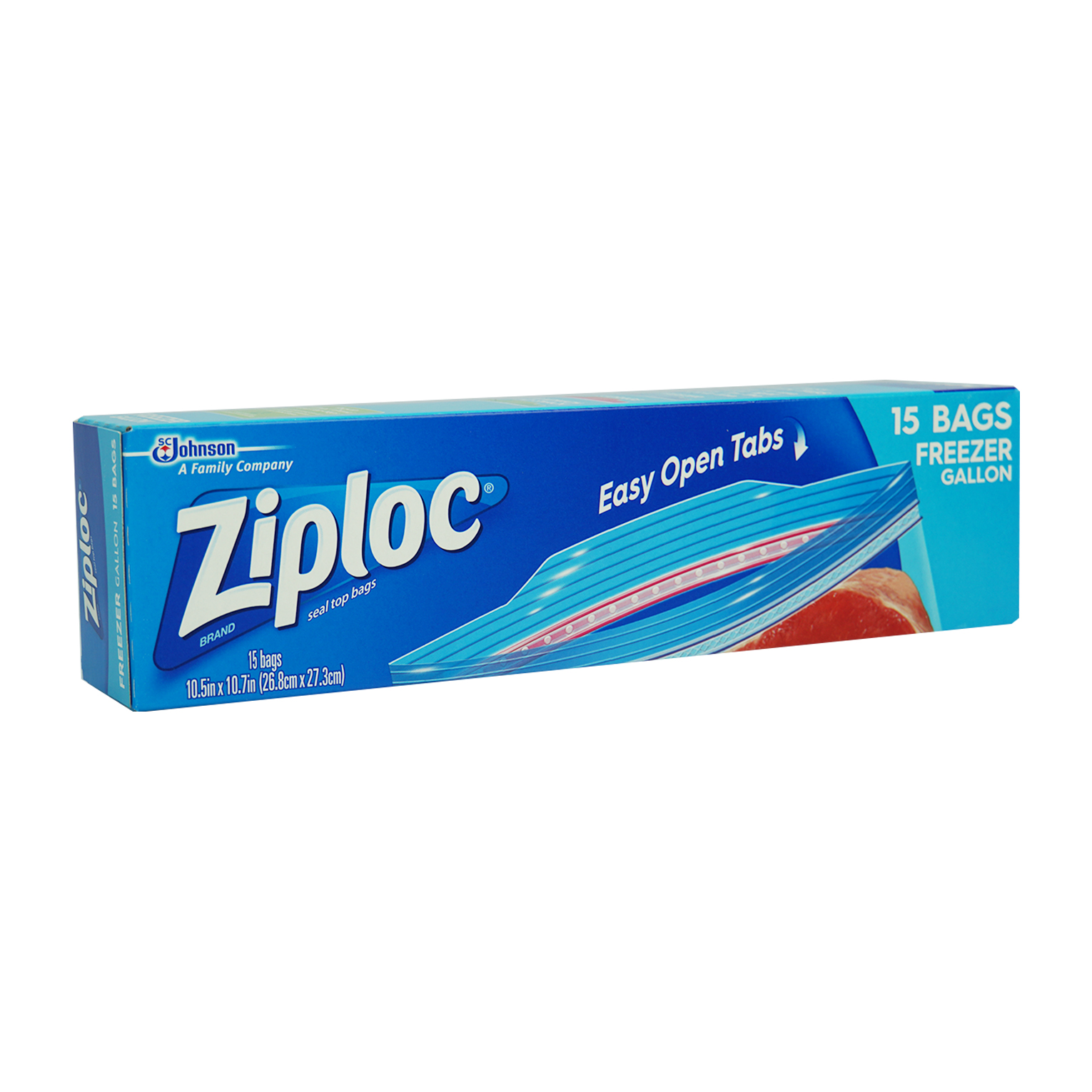 Ziploc Easy Open Tabs 15 Bags Freezer Gallon (26.8cmx27.3cm) – Shopifull