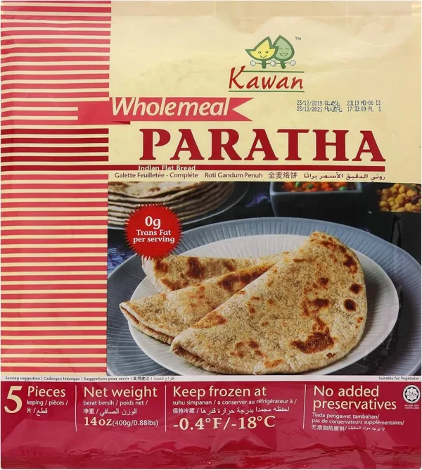 Kawan Wholemeal Paratha Indian Flat Bread 5 Pieces 400g Kawan Wholemeal Paratha Indian Flat Bread 5 Pieces 400g - Image 1