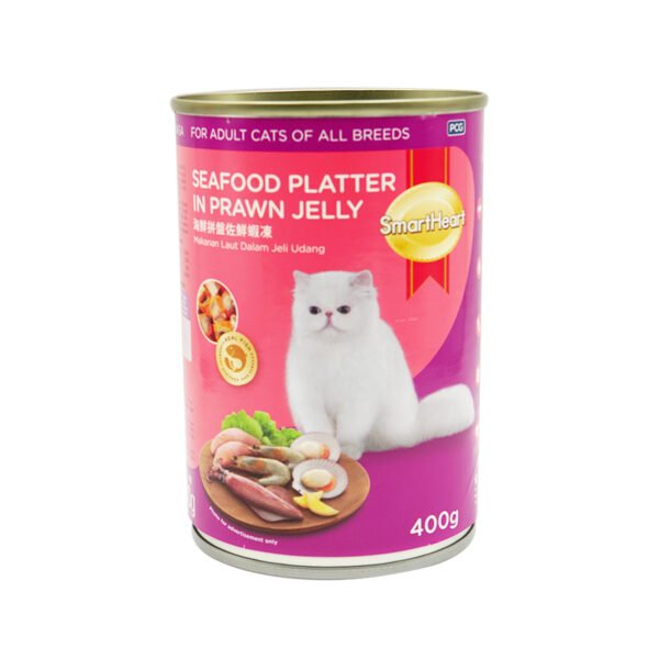 Smart Heart Cat Food Seafood Platter in Prawn Jelly 400Gm - Image 1