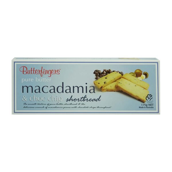 Butterfinger Pure butter macadamia & choc chips Butterfingers Pure Butter Macadamia & Choc Chip Shortbread 175g - Image 1