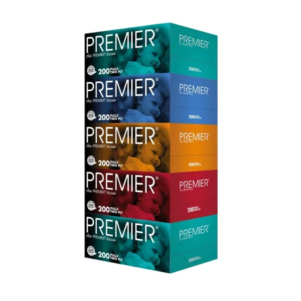 Premier Facial Tissues 200Ply - 5Boxes - Image 1