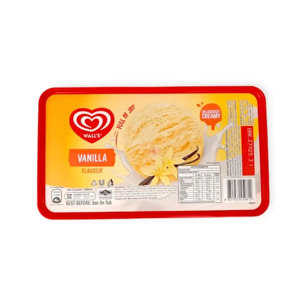 Walls Deliciously Creamy Vanilla Flavour Ice Cream - 1.5L - Image 1