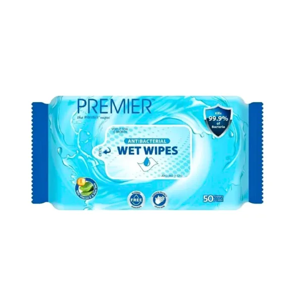Untitled design - 2024-10-19T165543.097 Premier Antibacterial Wet Wipes - 50sheets - Image 1