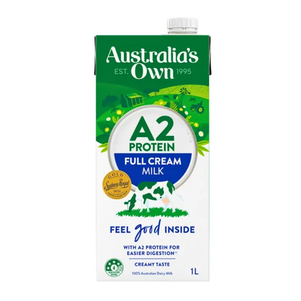 Australia's Own Naturally A2 Protein Free Full Cream Milk 1L Australia's Own Naturally A2 Protein Free Full Cream Milk - 1L - Image 1