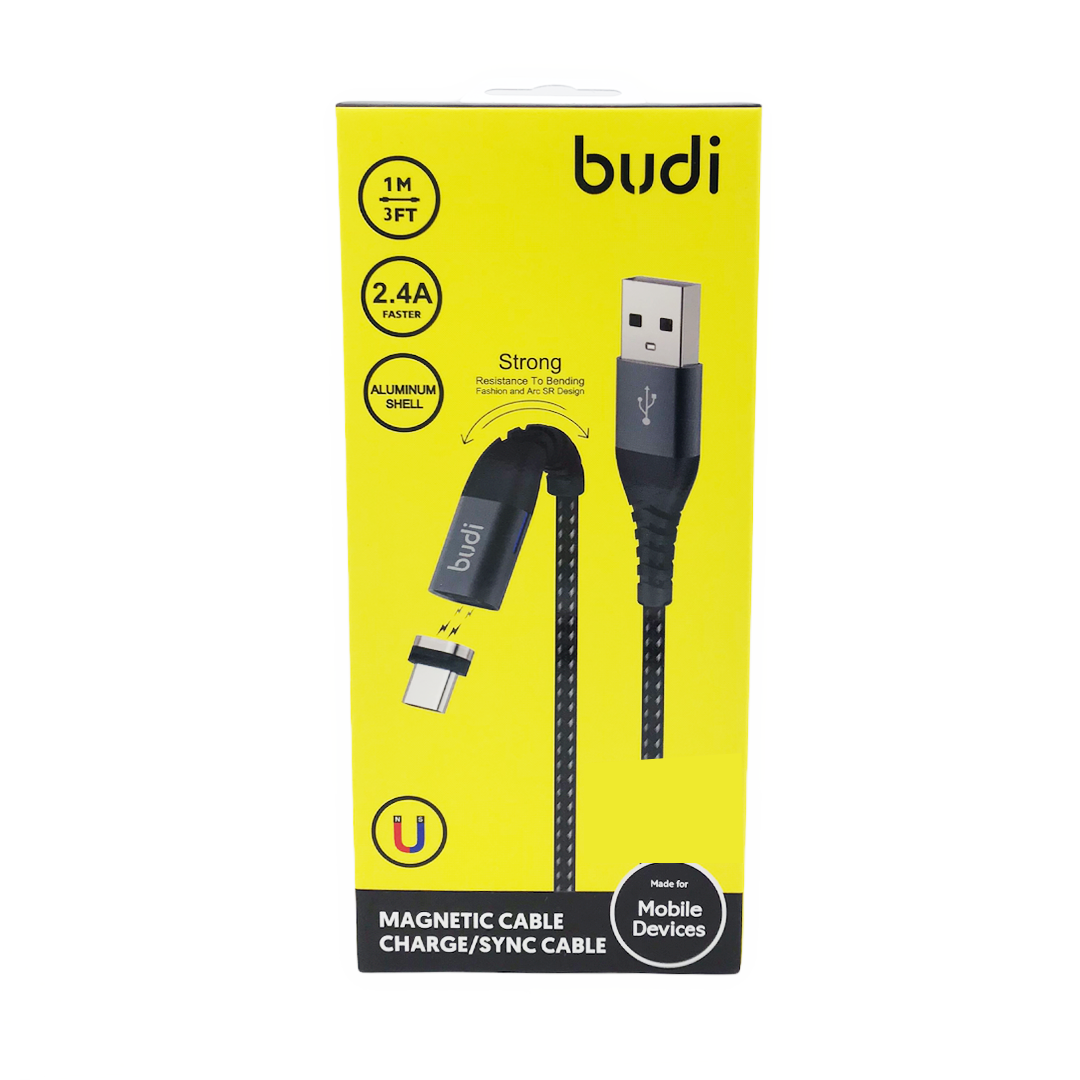 Budi USB A to USB C Magnetic Charge & Sync Cable – Shopifull