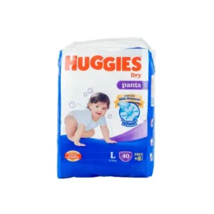 Huggies Dry Pants Size L (9-14kg) 40pcc + Free 8 pcs