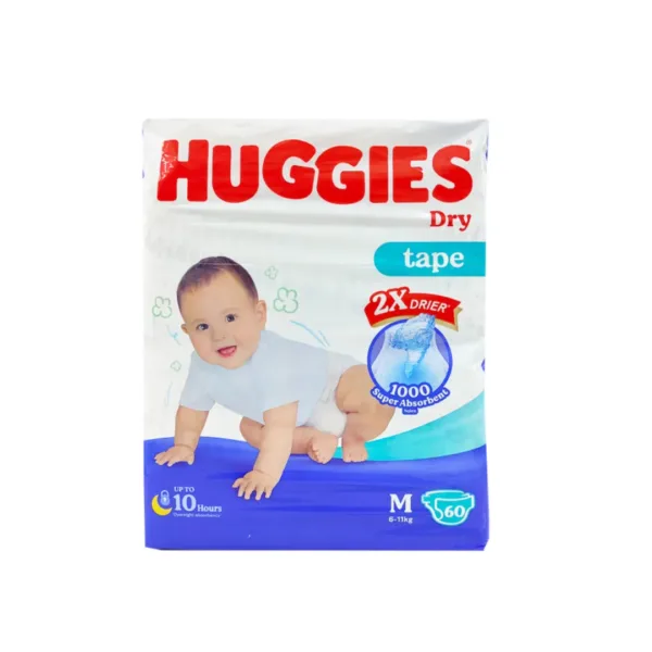 dry tape size m Huggies Dry Tape Size M (6-11kg) 60pcs - Image 1