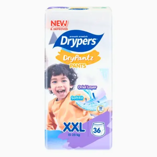 Drypers Drypantz Pants - XXL (15 - 25kg) Dryper Dry Pants Oriel Layer Soft Fit XXL (15-25kg) 36pcs - Image 1
