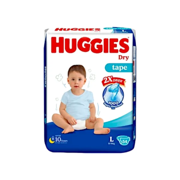 Huggies Dry Tape Diapers L 9-14Kg 54Pcs - Image 1