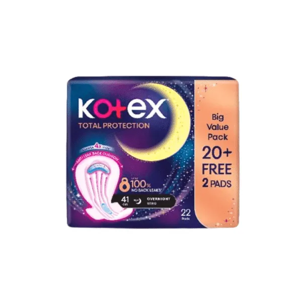 Kotex Total Protection Overnight Wing Big Value Pack [20+2] 41cm - 22Pads - Image 1