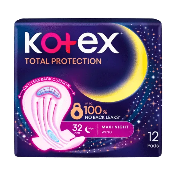 Kotex Total Protection Maxi Night Wing [32cm] - 12 Pads - Image 1