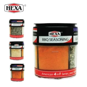 Hexa American Bbq & Steak Spices Lemon Pepper,Garlic Salt, CAjun,Bbq Seasoning 85g