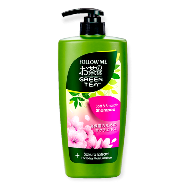 Follow Me Green Tea Soft & Smooth Shampoo Sakura Extract 650ml Follow Me Green Tea Soft & Smooth Shampoo Sakura Extract 650ml - Image 1