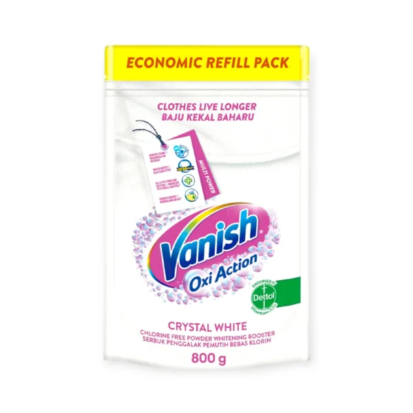Vanish Oxi Action Crystal White Stain Remover Powder Refill - 800g - Image 1