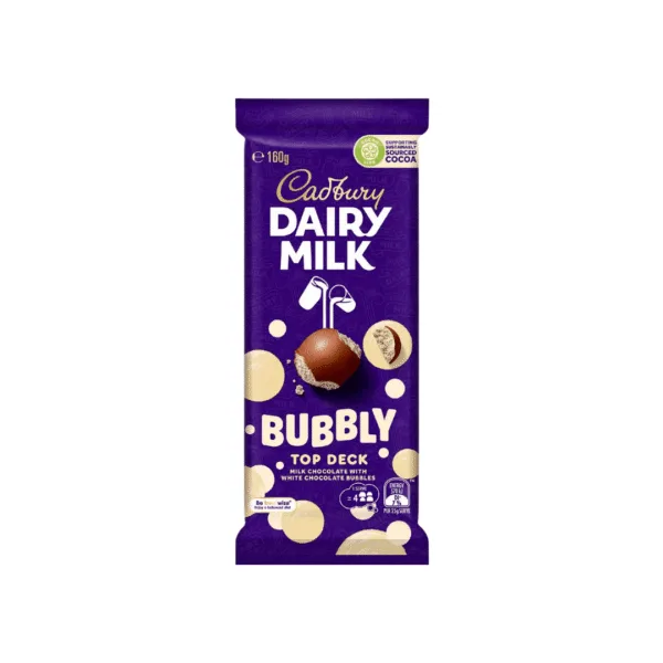 Cadbury Dairy Milk Bubbly Top Deck Chocolate Bar - 160g - Image 1