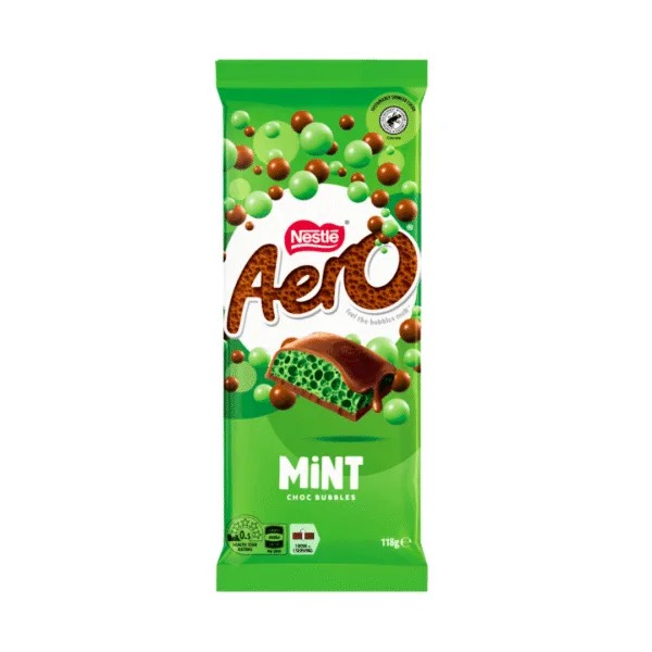 Nestle Aero Mint Choc Bubbles Chocolate Bar - 118g Nestle Aero Mint Choc Bubbles Chocolate Bar - 118g - Image 1