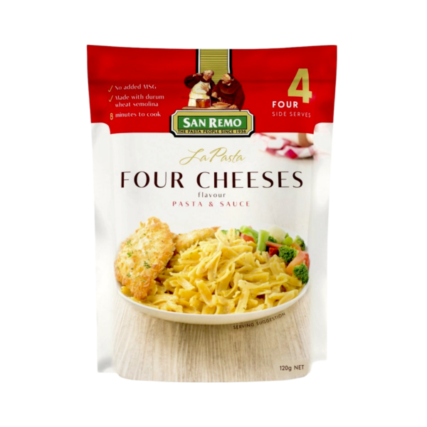 San Remo La Pasta Four Cheeses Flavour Pasta & Sauce 120g - Image 1