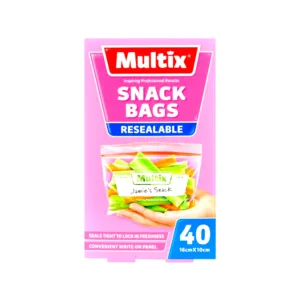 Multix Snack Bags Resealable 40Pcs (16cmx10cm)