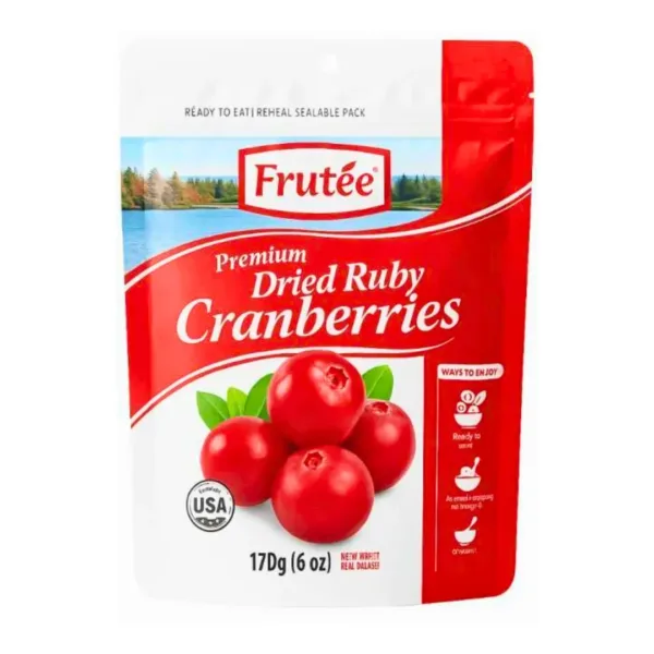 Frutee Premium Dried Ruby Cranberries - 170g - Image 1