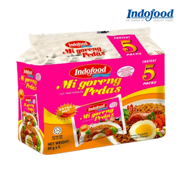 Indofood Mi Goreng Pedas - (5x80g) - Image 1