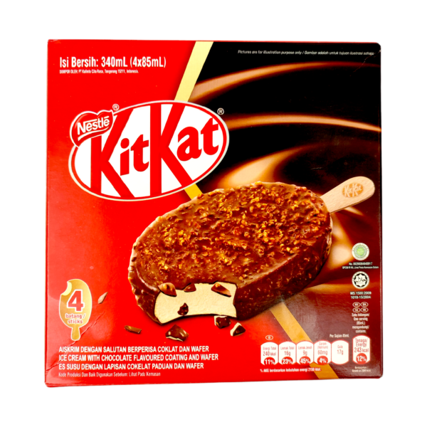 Nestle Kitkat Ice Cream With Chocolate Flavoured Coating And Wafer 4Pcsx85ml Nestle Kitkat Ice Cream With Chocolate Flavoured Coating And Wafer 4Pcsx85ml - Image 1