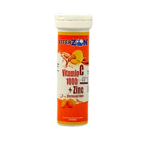 Efferzon Vitamin C 1000mg + Zinc Orange Flavour Effervescent Tablet