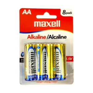 Maxell Aikaline/Alcaline Battery AA 1.5v 8Pcs Lr6(Gd) Longer Lasting Power
