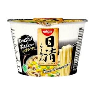Nissin Kyushu Black Flavour Roasted Garlic Black Bowl Noodles (Mee) 110g