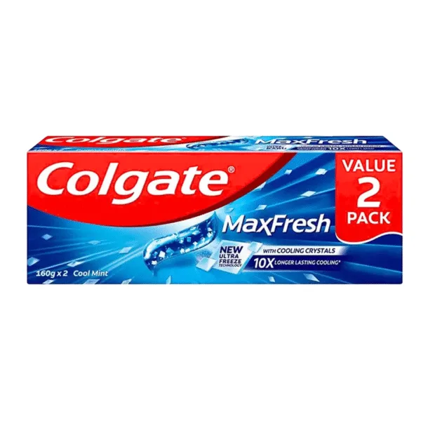 Colgate Maxfresh With Cooling Crystals Cool Mint Toothpaste - 2x160g - Image 1